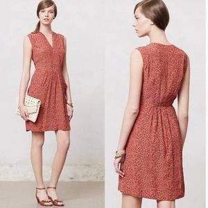 Anthropologie Lil Orange Floral Dress Size 0